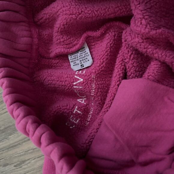 Set Active Matching Sweat Set Pink Half Zip & drawstring Sweatpants NWOT - Picture 6 of 6